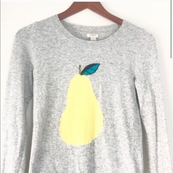 J. Crew Grey Merino Wool Blend Pear Sweater XS - Picture 2 of 5